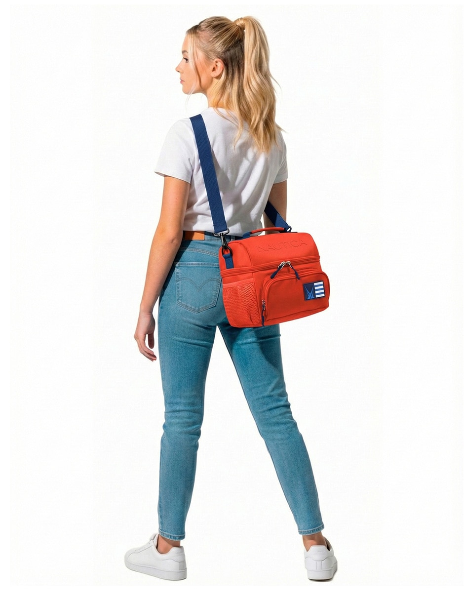 LONCHERA LONDON NAUTICA NYLON, ROJO