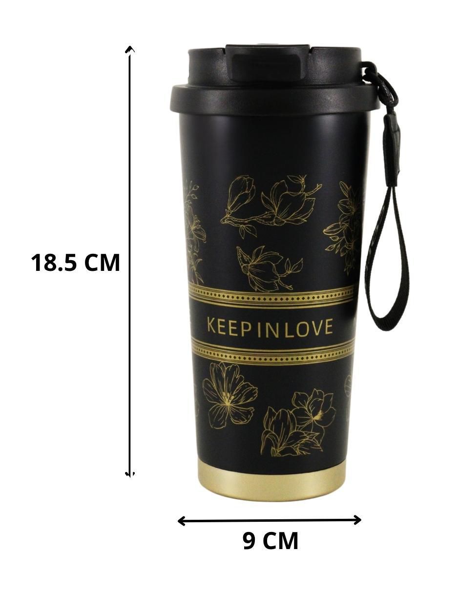 Termo cm-top "de" acero inoxidable con diseño floral "con tapa" rosca sin tamaño