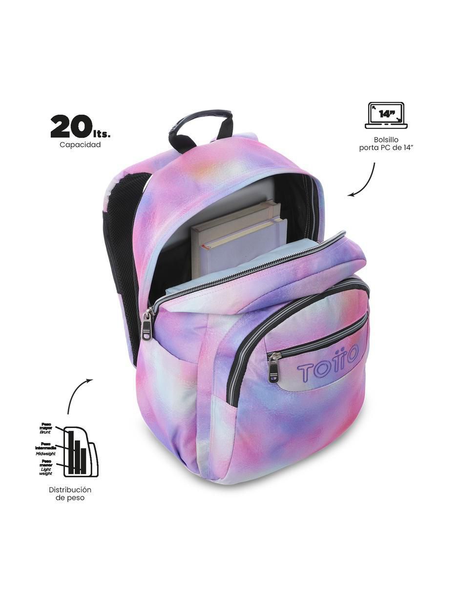 Mochila escolar Acuarela para niña 4