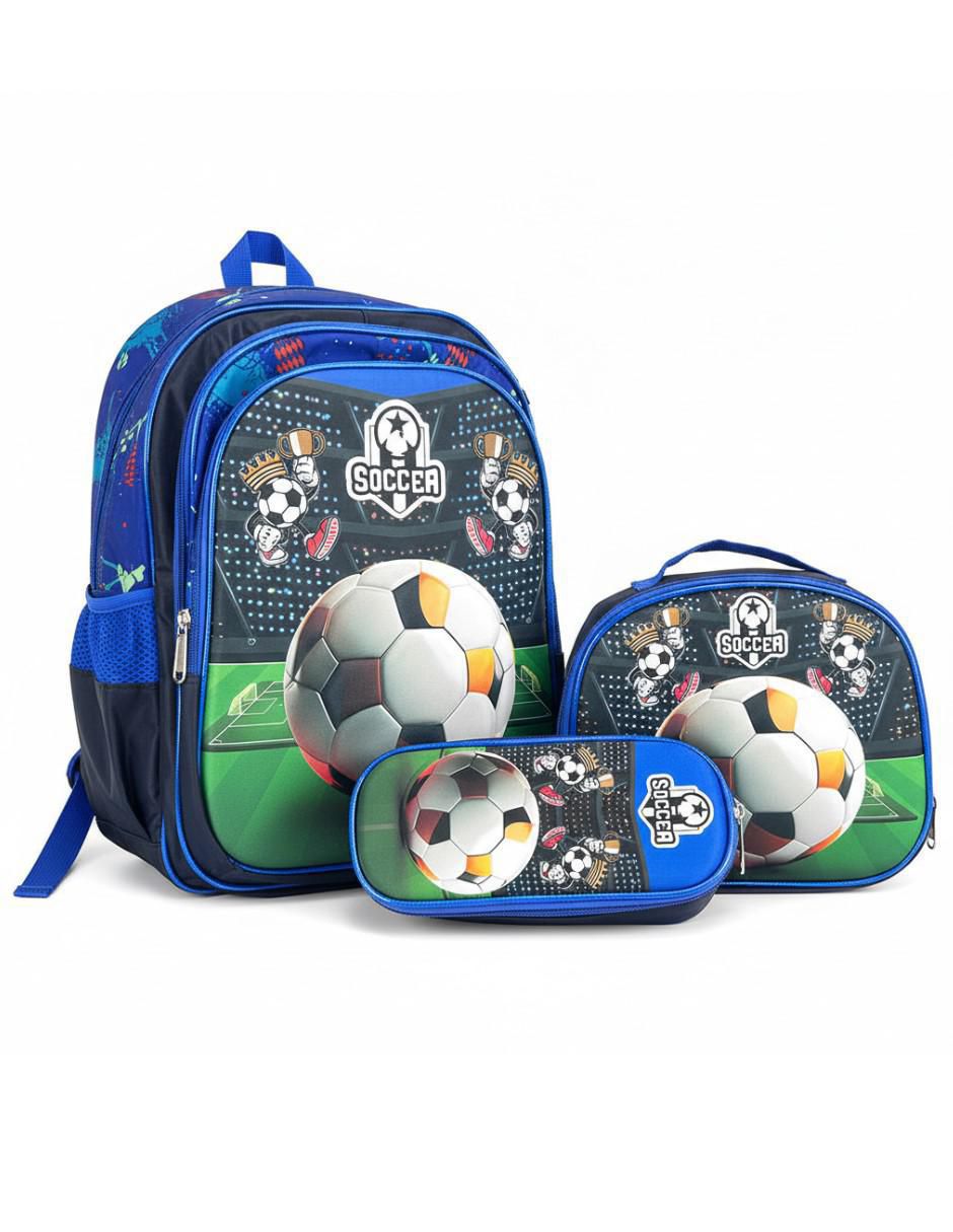 Set mochila escolar Soccer con luz led Set mochila escolar Soccer con luz led