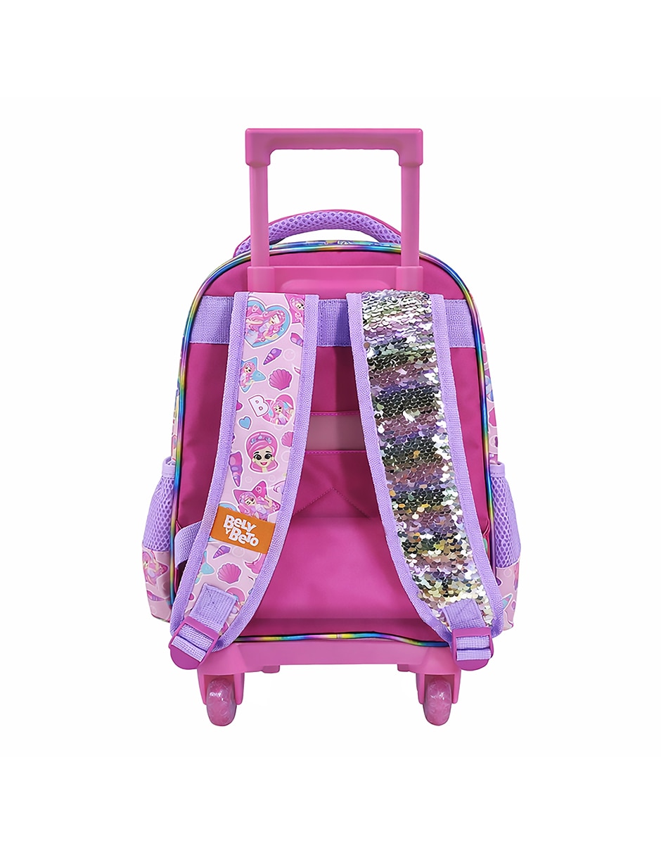 Mochila con ruedas escolar bely y beto sirena bely para niña 2