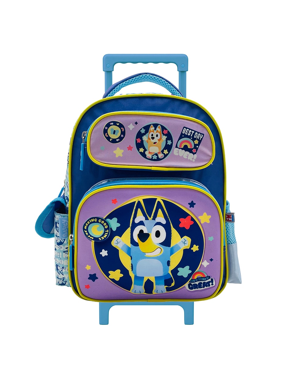 Mochila con ruedas escolar Bluey best day unisex