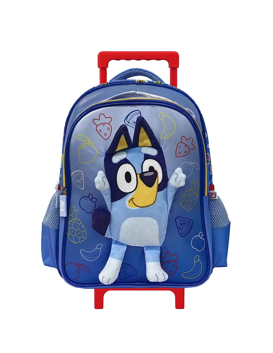 Mochila con ruedas escolar Bluey let's have fun unisex