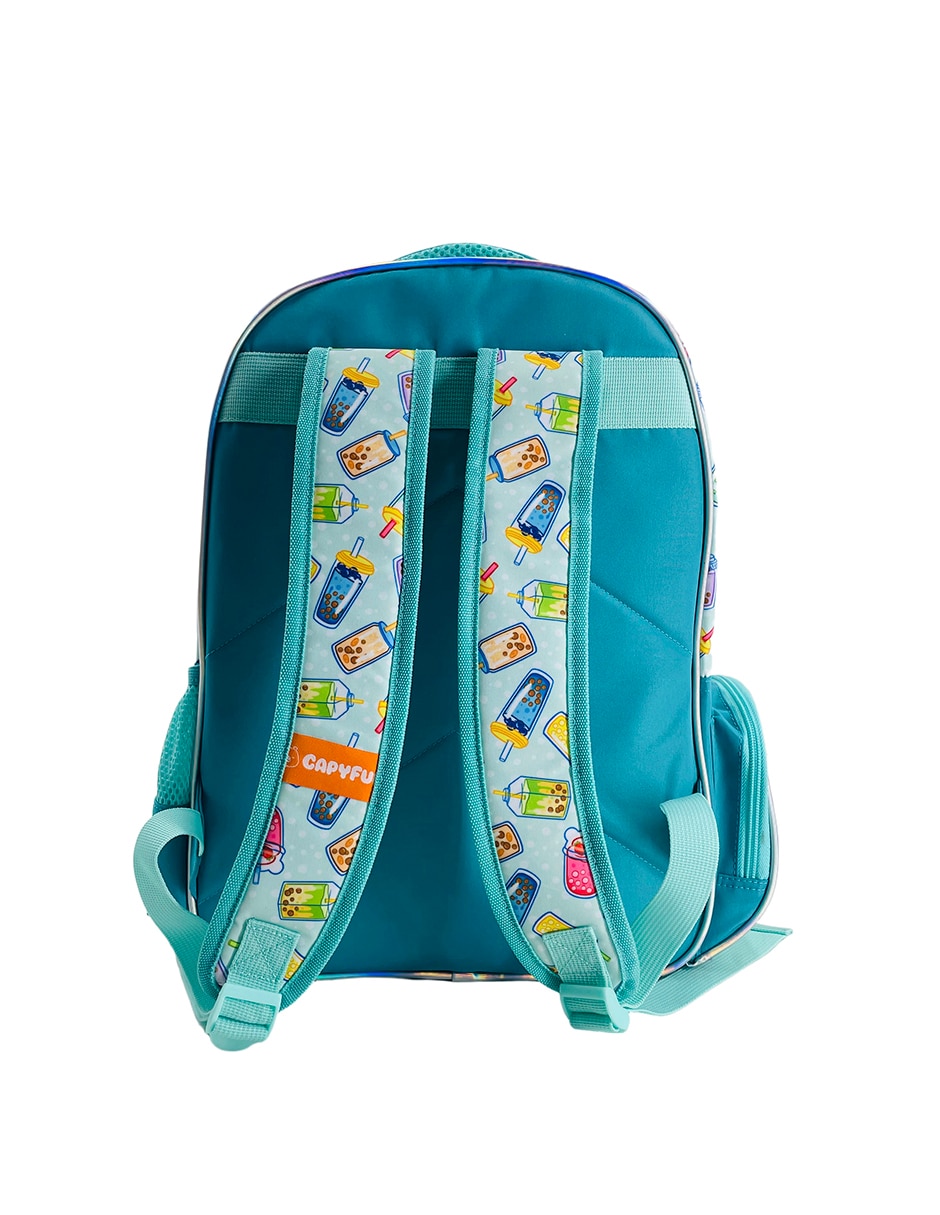 Mochila escolar capibara capy bobba tea unisex 2