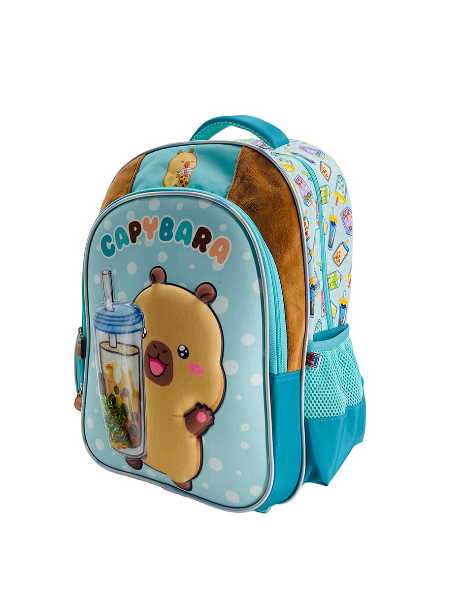 Mochila escolar capibara capy bobba tea unisex 3