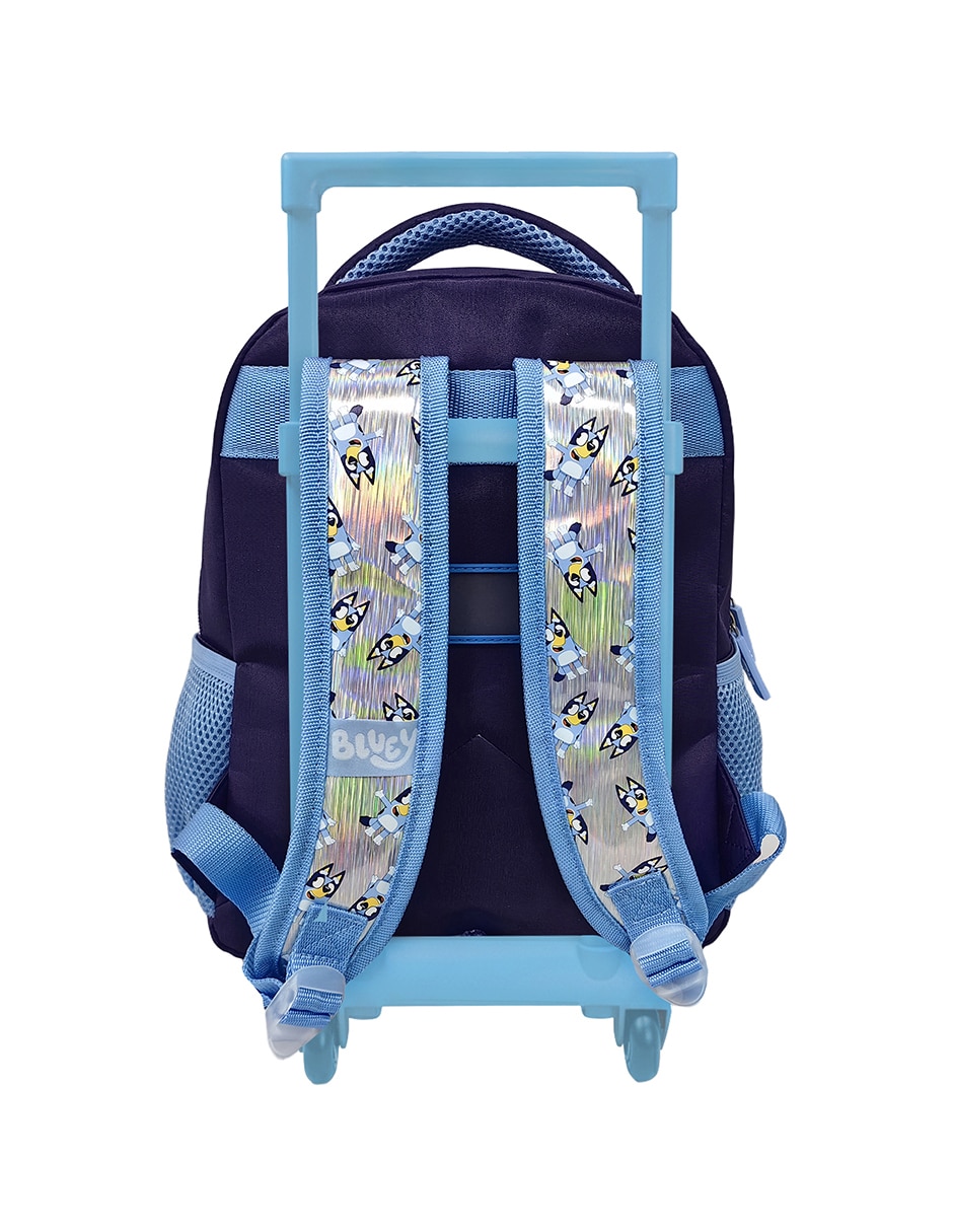 Mochila con ruedas escolar Bluey patitas unisex 2