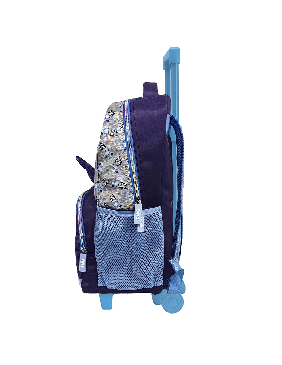 Mochila con ruedas escolar Bluey patitas unisex 3