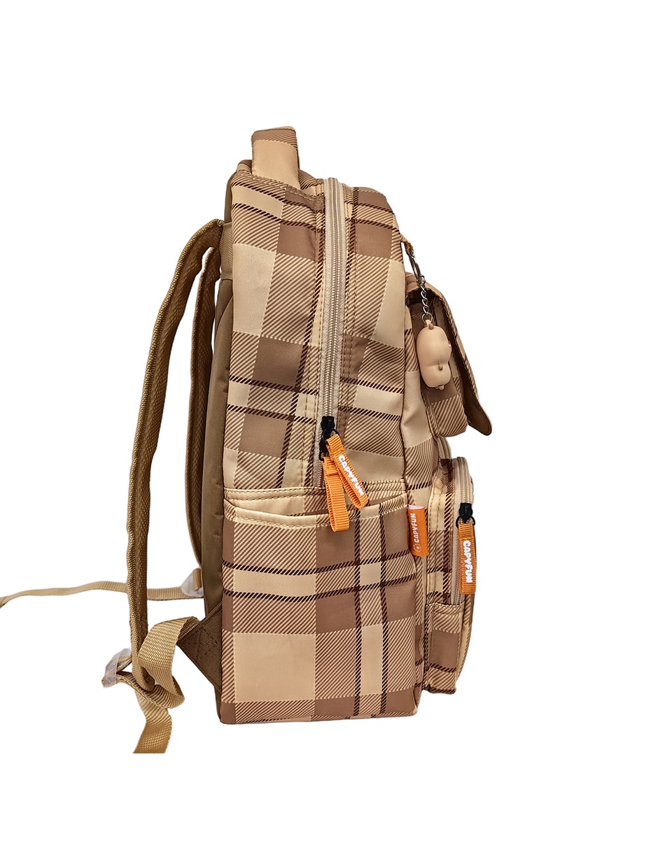 Mochila escolar capibara tartan capy unisex 4
