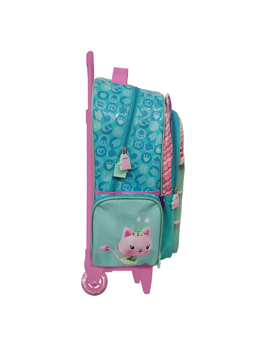 Mochila con ruedas escolar gabby's dollhouse welcome to the doll house para niña 3