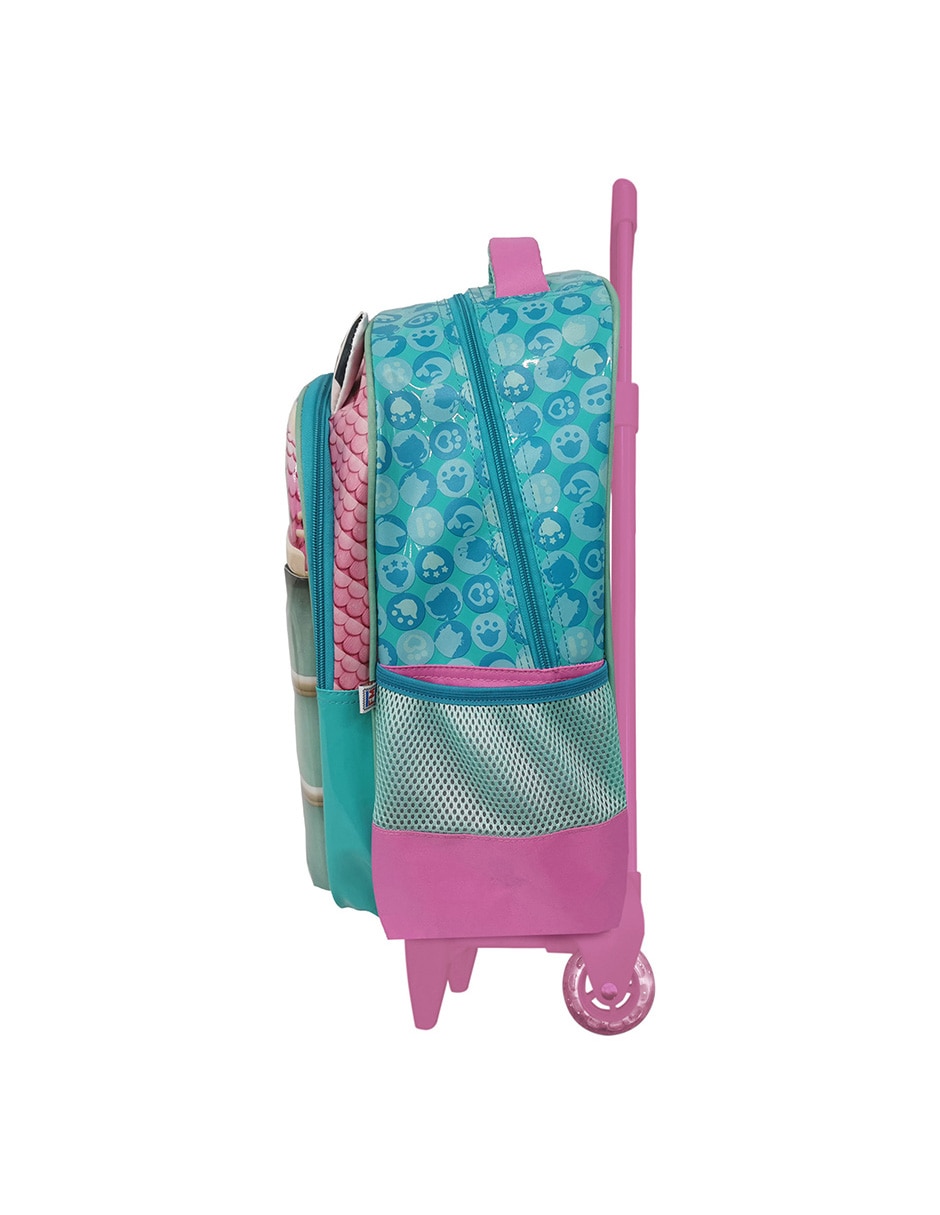 Mochila con ruedas escolar gabby's dollhouse welcome to the doll house para niña 4