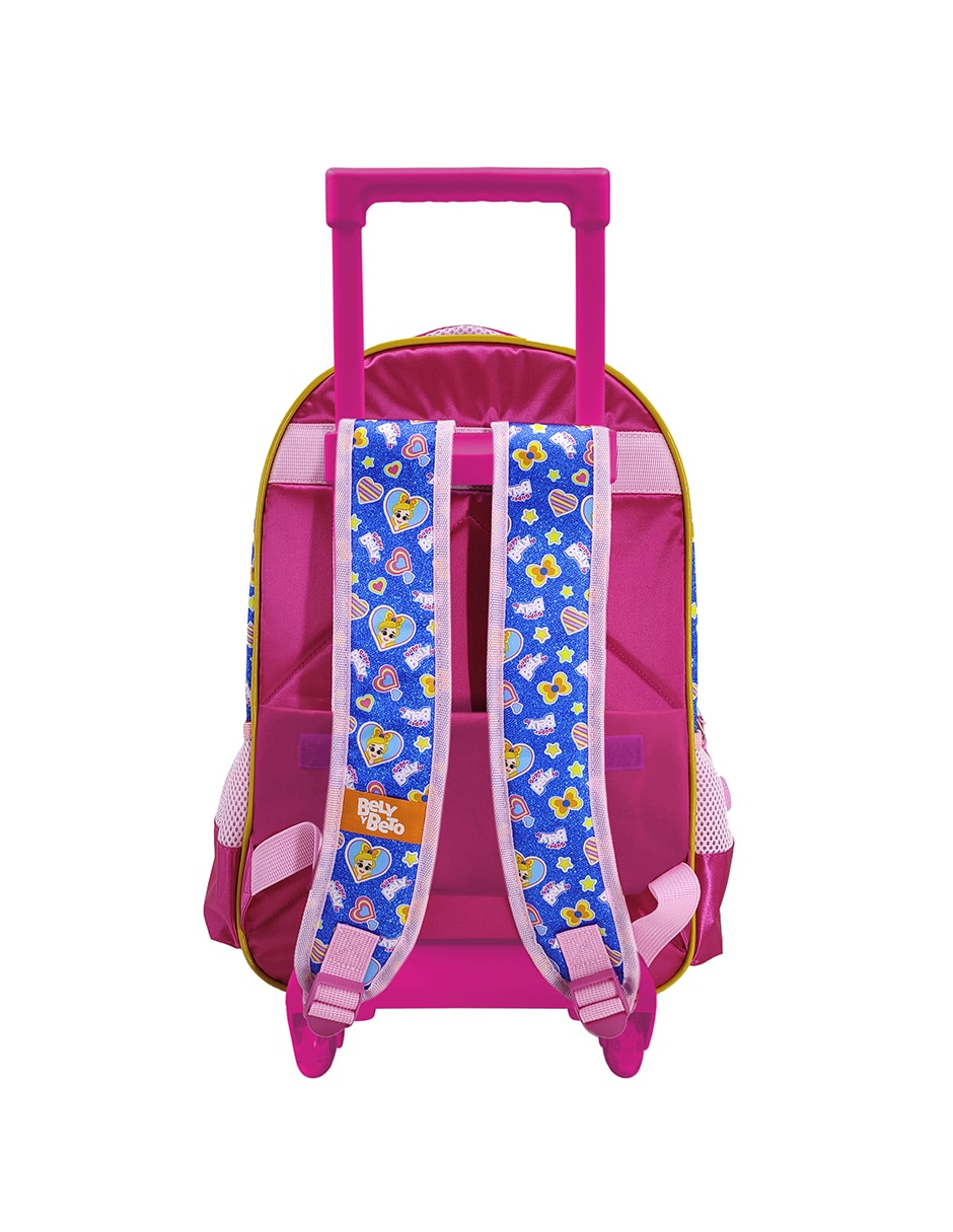 Mochila con ruedas escolar bely y beto super bely para niña 2