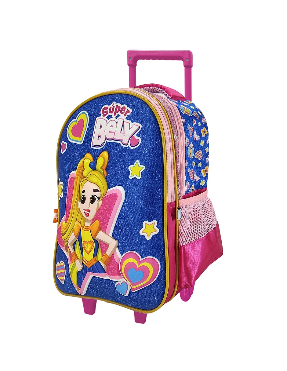 Mochila con ruedas escolar bely y beto super bely para niña 3