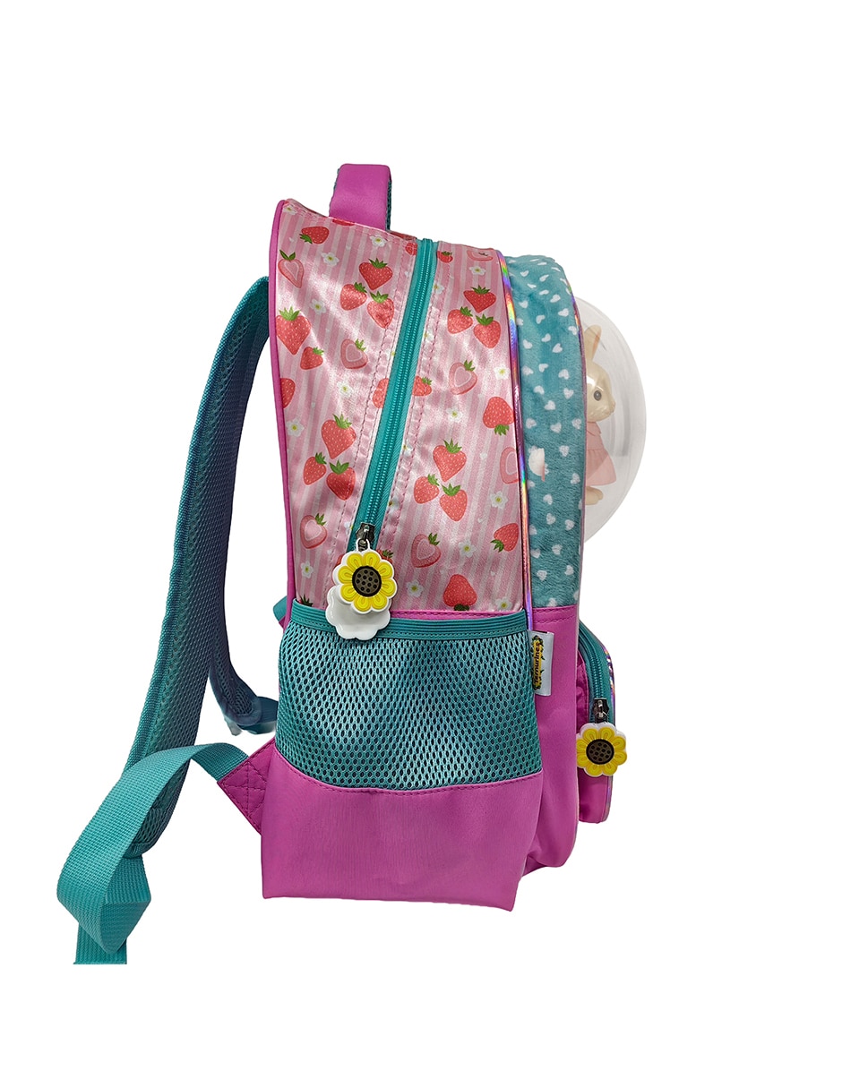 Mochila escolar strawberry bunny unisex 4