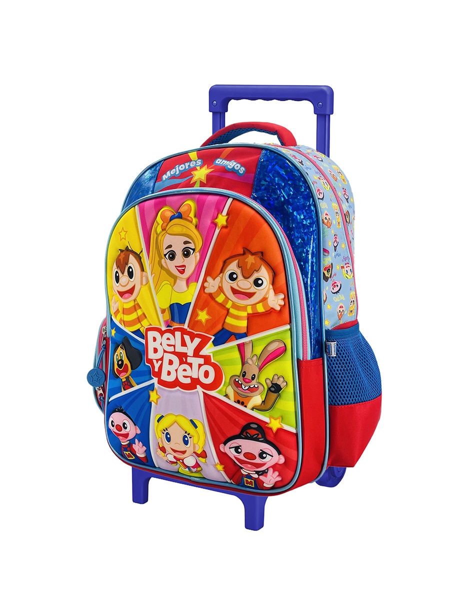 Mochila con ruedas escolar bely y beto mejores amigos unisex 3