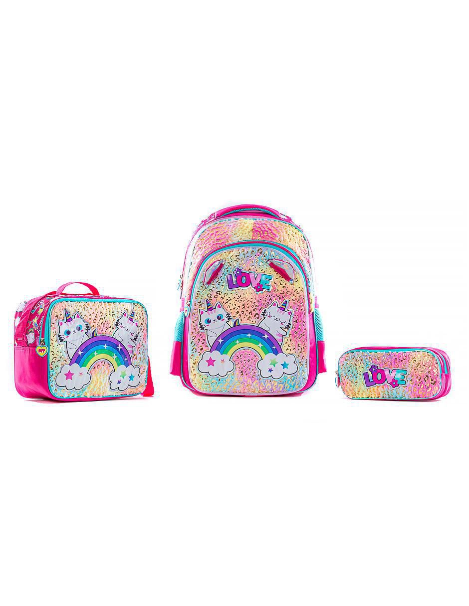 Set mochila escolar TR CAT04 para niña Set mochila escolar TR CAT04 para niña
